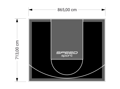 62M2/713X865CM CZARNO-GRAFITOWE BOISKO DO KOSZYKÓWKI SPEEDSPORT HEXA POWER PRO