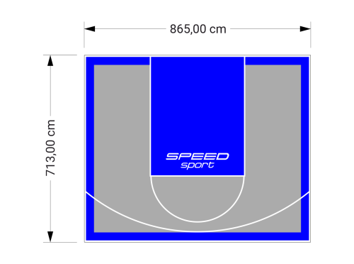 62M2/713X865CM SZARO-NIEBIESKIE BOISKO DO KOSZYKÓWKI SPEEDSPORT HEXA POWER PRO