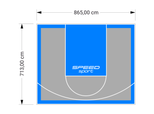 62M2/713X865CM SZARO-BŁĘKITNE BOISKO DO KOSZYKÓWKI SPEEDSPORT HEXA POWER PRO