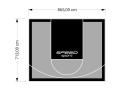62M2/713X865CM SZARO-CZARNE BOISKO DO KOSZYKÓWKI SPEEDSPORT HEXA POWER PRO