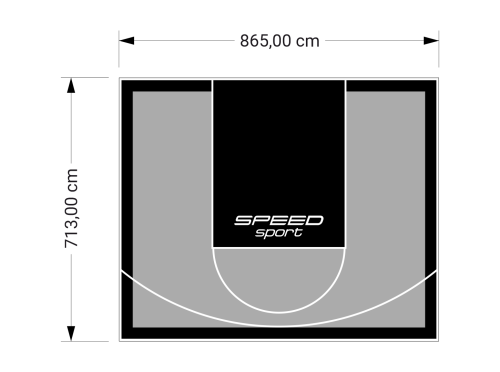 62M2/713X865CM SZARO-CZARNE BOISKO DO KOSZYKÓWKI SPEEDSPORT HEXA POWER PRO