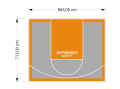 62M2/713X865CM SZARO-POMARAŃCZOWE BOISKO DO KOSZYKÓWKI SPEEDSPORT HEXA POWER PRO