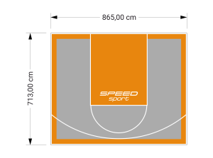 62M2/713X865CM SZARO-POMARAŃCZOWE BOISKO DO KOSZYKÓWKI SPEEDSPORT HEXA POWER PRO