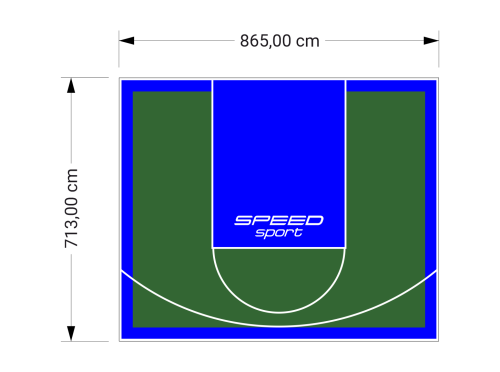 62M2/713X865CM ZIELONO-NIEBIESKIE BOISKO DO KOSZYKÓWKI SPEEDSPORT HEXA POWER PRO
