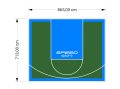 62M2/713X865CM ZIELONO-BŁĘKITNE BOISKO DO KOSZYKÓWKI SPEEDSPORT HEXA POWER PRO