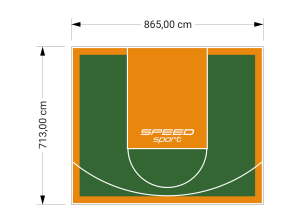 62M2/713X865CM ZIELONO-POMARAŃCZOWE BOISKO DO KOSZYKÓWKI SPEEDSPORT HEXA POWER PRO