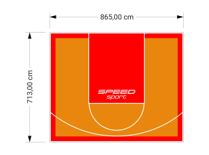 62M2/713X865CM POMARAŃCZOWO-CZERWONE BOISKO DO KOSZYKÓWKI SPEEDSPORT HEXA POWER PRO