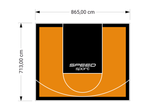 62M2/713X865CM POMARAŃCZOWO-CZARNE BOISKO DO KOSZYKÓWKI SPEEDSPORT HEXA POWER PRO