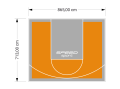 62M2/713X865CM POMARAŃCZOWO-SZARE BOISKO DO KOSZYKÓWKI SPEEDSPORT HEXA POWER PRO