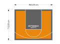 62M2/713X865CM POMARAŃCZOWO-GRAFITOWE BOISKO DO KOSZYKÓWKI SPEEDSPORT HEXA POWER PRO