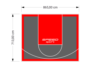 62M2/713X865CM GRAFITOWO-CZERWONE BOISKO DO KOSZYKÓWKI SPEEDSPORT HEXA POWER PRO