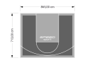 62M2/713X865CM GRAFITOWO-SZARE BOISKO DO KOSZYKÓWKI SPEEDSPORT HEXA POWER PRO