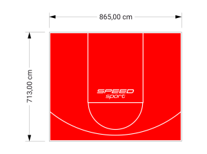 62M2/713X865CM CZERWONE BOISKO DO KOSZYKÓWKI SPEEDSPORT HEXA POWER PRO