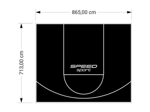 62M2/713X865CM CZARNE BOISKO DO KOSZYKÓWKI SPEEDSPORT HEXA POWER PRO