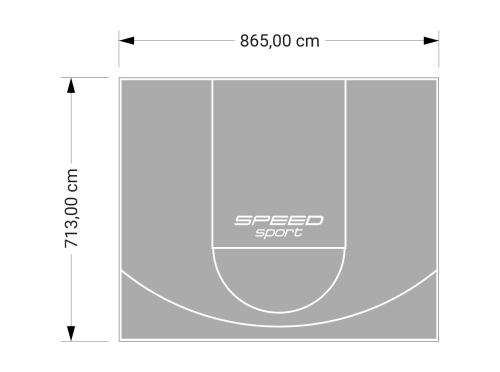 62M2/713X865CM SZARE BOISKO DO KOSZYKÓWKI SPEEDSPORT HEXA POWER PRO