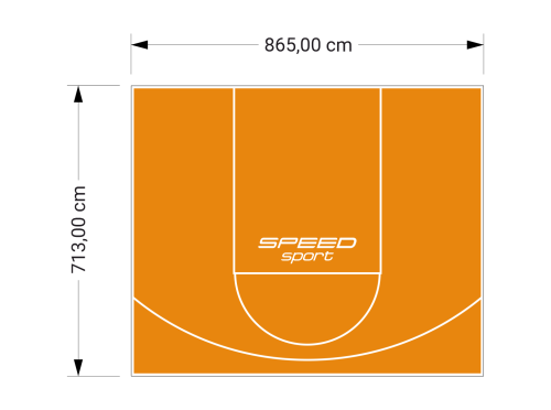 62M2/713X865CM POMARAŃCZOWE BOISKO DO KOSZYKÓWKI SPEEDSPORT HEXA POWER PRO