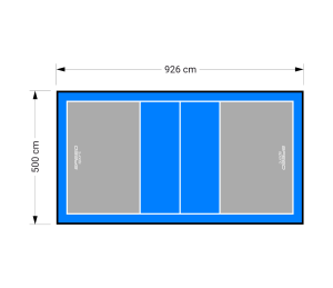 46M2/926x500CM SZARO-BŁĘKITNE BOISKO DO SIATKÓWKI SPEEDSPORT HEXA POWER PRO