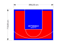 64M2/713X896CM CZERWONO-NIEBIESKIE BOISKO DO KOSZYKÓWKI SPEEDSPORT HEXA POWER PRO