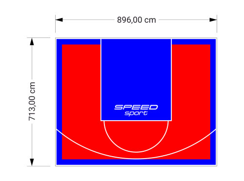 64M2/713X896CM CZERWONO-NIEBIESKIE BOISKO DO KOSZYKÓWKI SPEEDSPORT HEXA POWER PRO
