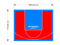 64M2/713X896CM CZERWONO-BŁĘKITNE BOISKO DO KOSZYKÓWKI SPEEDSPORT HEXA POWER PRO