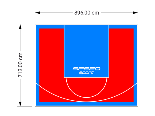 64M2/713X896CM CZERWONO-BŁĘKITNE BOISKO DO KOSZYKÓWKI SPEEDSPORT HEXA POWER PRO