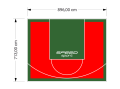 64M2/713X896CM CZERWONO-ZIELONE BOISKO DO KOSZYKÓWKI SPEEDSPORT HEXA POWER PRO