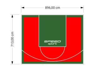 64M2/713X896CM CZERWONO-ZIELONE BOISKO DO KOSZYKÓWKI SPEEDSPORT HEXA POWER PRO
