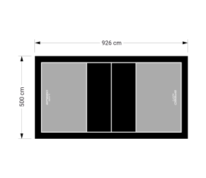 46M2/926x500CM SZARO-CZARNE BOISKO DO SIATKÓWKI SPEEDSPORT HEXA POWER PRO