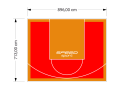 64M2/713X896CM CZERWONO-POMARAŃCZOWE BOISKO DO KOSZYKÓWKI SPEEDSPORT HEXA POWER PRO