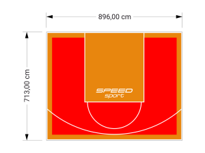 64M2/713X896CM CZERWONO-POMARAŃCZOWE BOISKO DO KOSZYKÓWKI SPEEDSPORT HEXA POWER PRO
