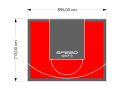 64M2/713X896CM CZERWONO-GRAFITOWE BOISKO DO KOSZYKÓWKI SPEEDSPORT HEXA POWER PRO