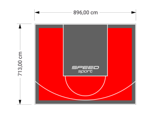 64M2/713X896CM CZERWONO-GRAFITOWE BOISKO DO KOSZYKÓWKI SPEEDSPORT HEXA POWER PRO