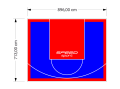 64M2/713X896CM NIEBIESKO-CZERWONE BOISKO DO KOSZYKÓWKI SPEEDSPORT HEXA POWER PRO