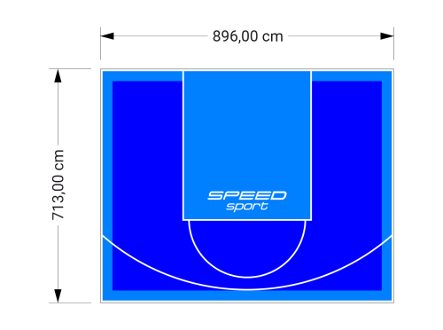 64M2/713X896CM NIEBIESKO-BŁĘKITNE BOISKO DO KOSZYKÓWKI SPEEDSPORT HEXA POWER PRO