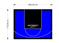 64M2/713X896CM NIEBIESKO-CZARNE BOISKO DO KOSZYKÓWKI SPEEDSPORT HEXA POWER PRO