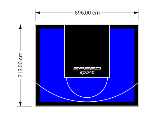 64M2/713X896CM NIEBIESKO-CZARNE BOISKO DO KOSZYKÓWKI SPEEDSPORT HEXA POWER PRO