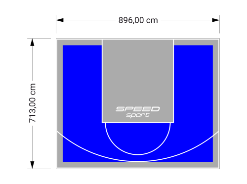 64M2/713X896CM NIEBIESKO-SZARE BOISKO DO KOSZYKÓWKI SPEEDSPORT HEXA POWER PRO