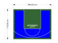 64M2/713X896CM NIEBIESKO-ZIELONE BOISKO DO KOSZYKÓWKI SPEEDSPORT HEXA POWER PRO