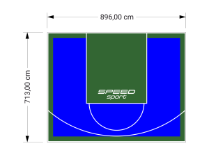 64M2/713X896CM NIEBIESKO-ZIELONE BOISKO DO KOSZYKÓWKI SPEEDSPORT HEXA POWER PRO