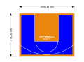 64M2/713X896CM NIEBIESKO-POMARAŃCZOWE BOISKO DO KOSZYKÓWKI SPEEDSPORT HEXA POWER PRO