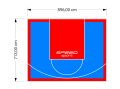 64M2/713X896CM BŁĘKITNO-CZERWONE BOISKO DO KOSZYKÓWKI SPEEDSPORT HEXA POWER PRO