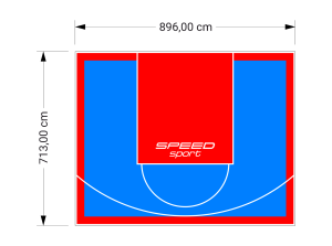 64M2/713X896CM BŁĘKITNO-CZERWONE BOISKO DO KOSZYKÓWKI SPEEDSPORT HEXA POWER PRO