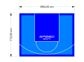 64M2/713X896CM BŁĘKITNO-NIEBIESKIE BOISKO DO KOSZYKÓWKI SPEEDSPORT HEXA POWER PRO
