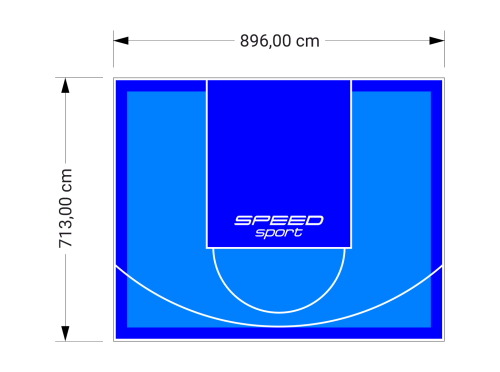 64M2/713X896CM BŁĘKITNO-NIEBIESKIE BOISKO DO KOSZYKÓWKI SPEEDSPORT HEXA POWER PRO