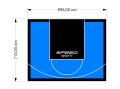 64M2/713X896CM BŁĘKITNO-CZARNE BOISKO DO KOSZYKÓWKI SPEEDSPORT HEXA POWER PRO