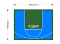 64M2/713X896CM BŁĘKITNO-ZIELONE BOISKO DO KOSZYKÓWKI SPEEDSPORT HEXA POWER PRO