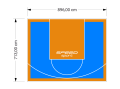 64M2/713X896CM BŁĘKITNO-POMARAŃCZOWE BOISKO DO KOSZYKÓWKI SPEEDSPORT HEXA POWER PRO