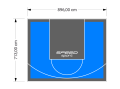 64M2/713X896CM BŁĘKITNO-GRAFITOWE BOISKO DO KOSZYKÓWKI SPEEDSPORT HEXA POWER PRO