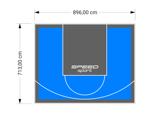64M2/713X896CM BŁĘKITNO-GRAFITOWE BOISKO DO KOSZYKÓWKI SPEEDSPORT HEXA POWER PRO