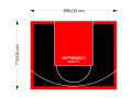 64M2/713X896CM CZARNO-CZERWONE BOISKO DO KOSZYKÓWKI SPEEDSPORT HEXA POWER PRO
